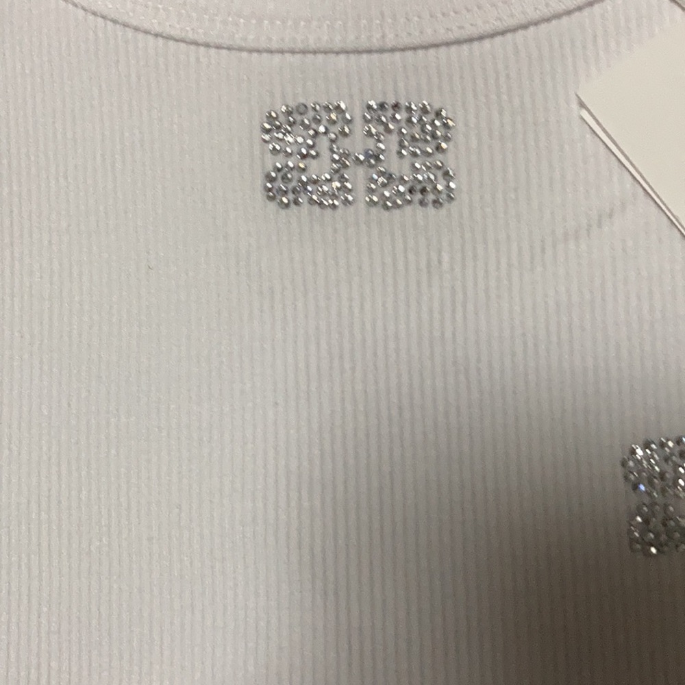 Ganni White Sleeveless Top with Silver Accents - Picture 3 of 6